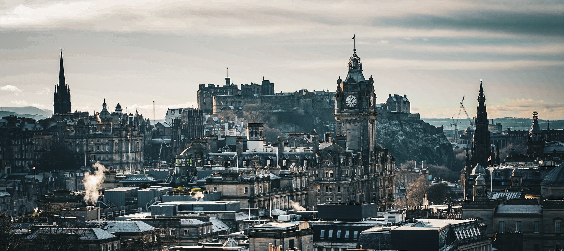 Edinburgh skyline with castle etc